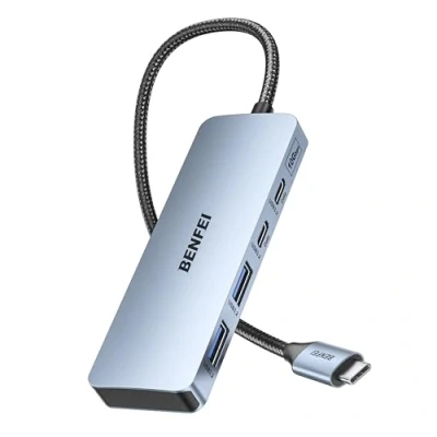 Image de Le hub USB C BENFEI a une vitesse de transfert 10 Gbit/s et est un adaptateur avec 2 ports Compatible MacBook M2 M1 iPad Dell HP Samsung pas 4
