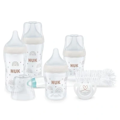 Image de Set de biberons NUK Perfect Match Start 0 6+ mois S’adapte au palais bébé 4 anti coliques, sucette, goupillon et plus encore Sans BPA 7 pièces