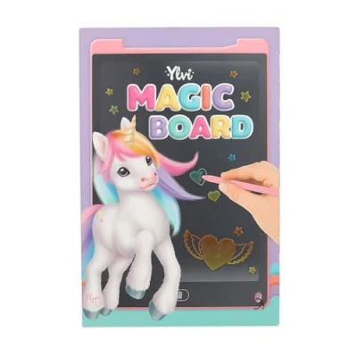 Image de Depesche 13183 Ylvi Magic Board d&#039;écriture et de coloriage Rose avec Stylo fixé, Tableau électronique, Piles incluses, Mehrfarbig