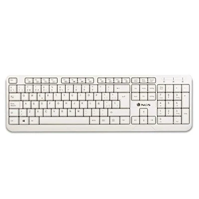 Image de Clavier USB NGS Spike QWERTY 12 touches multimédia Filaire Blanc
