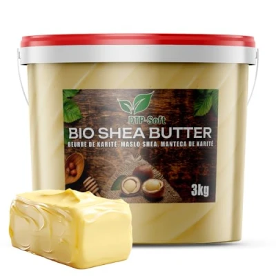 Image de Seau de beurre karité bio non raffiné qualité supérieure 3000 g Pétri à la main Végétalien (3 kg)