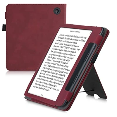 Image de kwmobile Étui pour liseuse électronique Compatible avec Kobo Sage Housse Rabat en Simili Cuir Rouge foncé