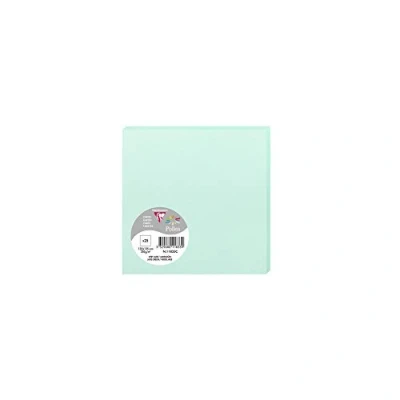 Image de Clairefontaine 11833C Paquet de 25 Cartes Simples Format Carré 13,5x13,5cm 210g/m² Coloris Vert Jade Cartons d&#039;Invitation Evènements et Correspondance Gamme Pollen Papier Premium Lisse