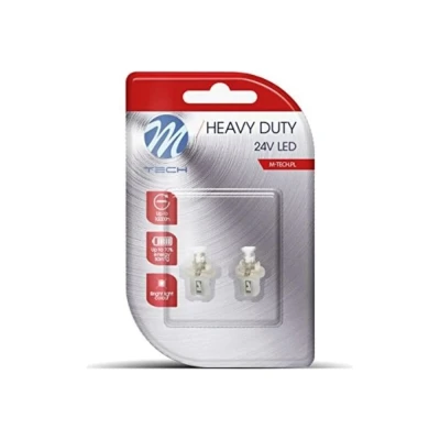 Image de M Tech lb904 W blister 2 x LED B8.5D 24 V concave, Blanc.
