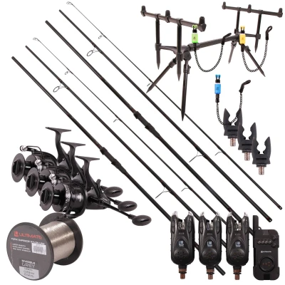 Image de Set carpe Ultimate Adventure 3 Rods Ensemble