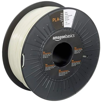 Image de Amazon Basics Filament PLA pour imprimante 3D, 1.75 mm, Brillant, Bobine, 1 kg