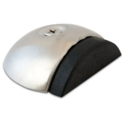 Image de Stoppwerk Butoir de Porte en acier inoxydable Bloc sol caoutchouc avec matériel fixation Butée au 5,6 cm x 1,7 Arrêt