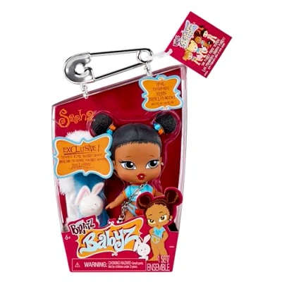 Image de Bratz Babyz Poupée Mannequin à Collectionner Sasha avec des Vraies Tenues et Animal de Compagnie Jouet pour Enfant Idéal À Partir 6 Ans