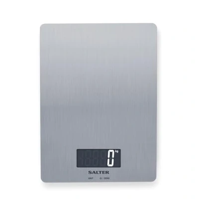 Image de Salter 1103 SSDR Balance de Cuisine Numérique Électronique avec Écran LCD, Pesage des Aliments et Liquides, Ajouter, Peser, Tare Fonction, Facile à Nettoyer, Métrique, Acier Inoxydable
