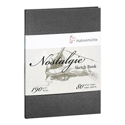Image de Hahnemühle Carnet de croquis nostalgie 190 g/m² Blanc naturel 80 pages Format A4 Portrait