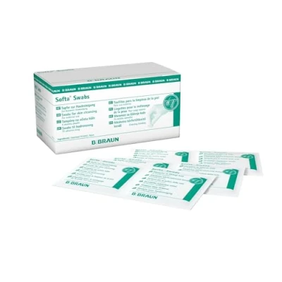 Image de Softa Swabs Lot de 100 tampons imbibés d&#039;alcool pour nettoyage la peau