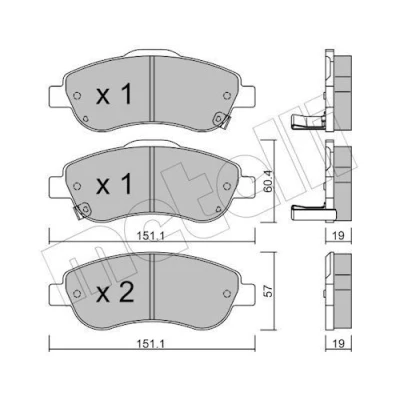 Image de Kit de plaquettes frein, frein à disque METELLI 22 0789 0