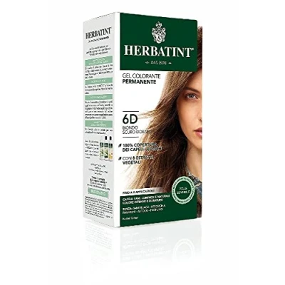 Image de Herbatint Soin Colorant Permanent Cheveux 6D Blond Foncé Doré 150 ml, sans Ammoniaque, 100% Couverture des Blancs, Testé Dermatologiquement pour Peaux Sensibles,avec 8 Extraits Végétaux Bio