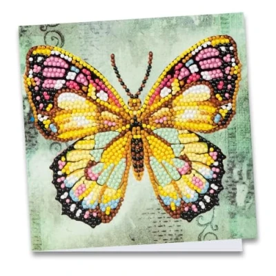 Image de Ideen mit Herz Diamond Painting Carte de vœux à peindre 16 x cm 370 g/m² Enveloppe et outils inclus (papillon)