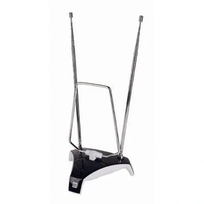 Image de Antenne HDTV intérieure de One For All avec d&#039;Excellente Performance pour DVB T TNT Numérique et Analogique TV Signaux à 5km Range Câble Coaxial VHF/UHF Gris SV9305