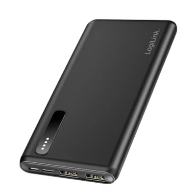 Image de Power Bank 8000 mAh 2X USB (Type A) avec câble 2 en 1 Noir