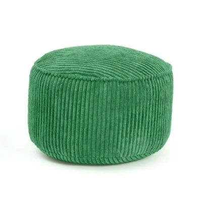 Image de Lumaland Pouf en velours côtelé de jeu compact 50 l avec fonction 3 1 : tabouret confortable, table pratique et repose pieds d&#039;intérieur élégant Diamètre 25 x 45 cm Vert foncé