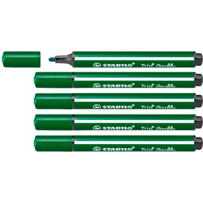 Image de Feutre de coloriage STABILO Trio Scribbi Lot x 5 feutres vert