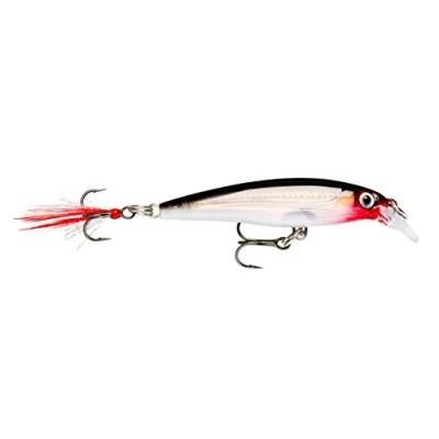 Image de Rapala Leurre de Pêche X Rap Matériel d&#039;Eau Douce avec Profil 3D, Teaser Plumes et Brill Profondeur Nage 0.6 0.9m 4cm / 2g Fabriqué en Estonie Silver