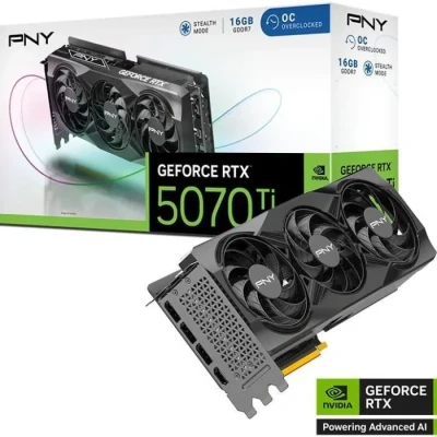 Image de PNY Carte Graphique GeForce RTX™ 5070Ti 16GB OC Triple Fan DLSS 4