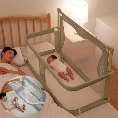Image de 3 en 1 berceau Cododo pour bébé, Bébé evolutif, Hauteur Réglable, Lit pliant de avec Moustiquaire, fenêtre maille respirante et visible, Les Bébés à 36 Mois