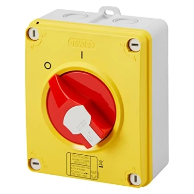 Image de Gewiss INTERRUPTEUR SECTIONNEUR HP URGENCE en BOÎTIER ISOLANT 16A 3P POIGNÉ ROUGE CADENASSABLE IP66/67/69