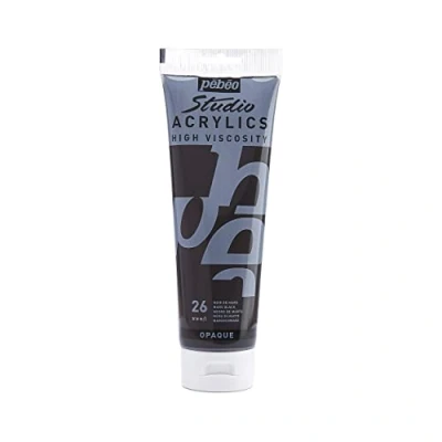 Image de Pébéo Acrylique Fine Studio Acrylics Peinture Noir de Mars 250 ml 169 026