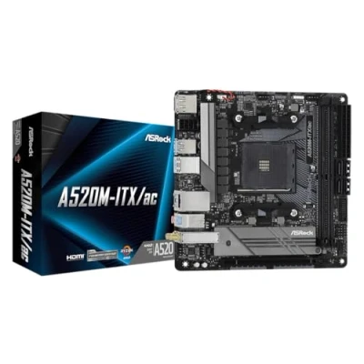 Image de ASRock A520M ITX / AC prend en charge la carte mère des processeurs AMD AM4 Ryzen ™ Future de 3e génération (séries 3000 et 4000).