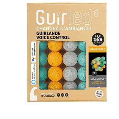 Image de Guirlande lumineuse wifi boules coton LED USB Commande Vocale Amazon Alexa &amp; Google Assistant 16 1,6m Radiance