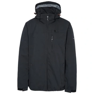 Image de Trespass Homme Weir Veste de pluie imperm able avec capuche dissimul e, Noir, XL EU