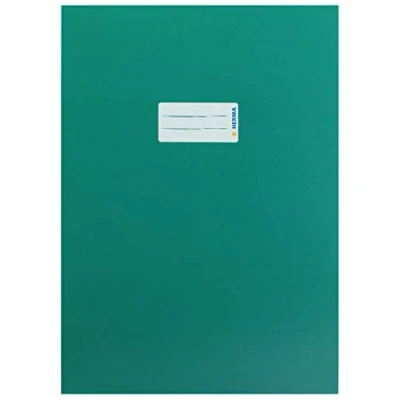 Image de HERMA 19753 Lot de 10 protège cahiers A4, en carton vert, avec champ d&#039;inscription, papier solide et extra résistant, pour d&#039;école, colorés
