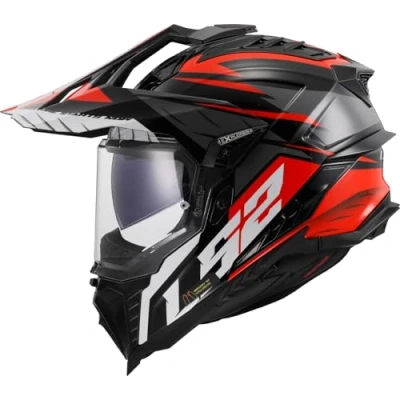 Image de LS2, Casque Moto Cross Explorer Spire Black Titanium Red, XS