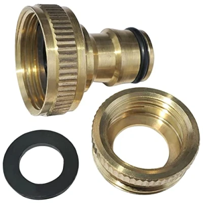 Image de AERZETIX C17805 Adaptateur de Robinet 1/2&#039;&#039; et 3/4&#039;&#039; côté Femelle du mâle raccord Rapide pour Tuyau d&#039;arrosage Nez en Laiton