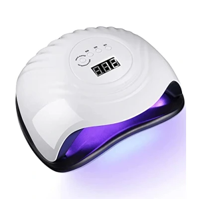 Image de Birshe 168W Lampe UV Sèche Ongles, Lampes à Ongles Professionnel,Séchage Rapide 4 Minuterie de 10s/30s/60s/99s,36 LEDs, Grand LCD Ecran Base Démontable (Classic White)
