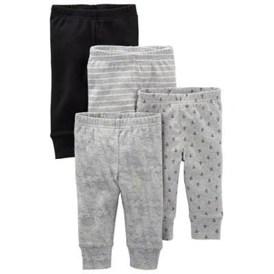 Image de Simple Joys by Carter&#039;s 4 Pack Neutral Pant Pantalons, Blanc/Gris/Noir Bananes, 0 3 Mois (Lot de 4) Unisex Baby