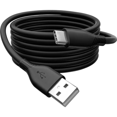 Image de DIGITUS Câble de connexion USB 2.0 1m A vers type C High speed 480 Mbit/s 60W Power Delivery flexible en silicone Noir pour iPad, iPhone, smartphones Android, tablettes