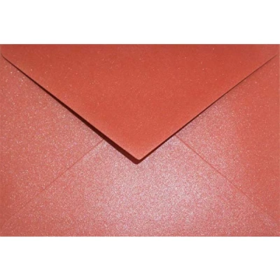 Image de Netuno 25 enveloppes rouges nacrées C6 114x162mm Aster Metallic Ruby rabat pointu brillantes métallisées pour invitations anniversaires mariage cartes de vœux Noël