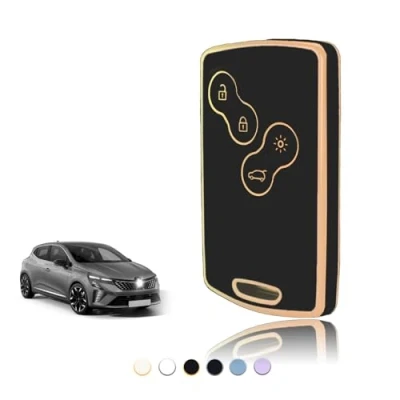 Image de TOOMUME Coque Clé, Etui Cles Étui Clés Carte Adapté pour Renault Scenic Clio Laguna Megane Zoe Captur Duster Espace Fluence Koleos Kangoo Master, Couvre Clef Cache Cle Voiture Telécommande Smart Key