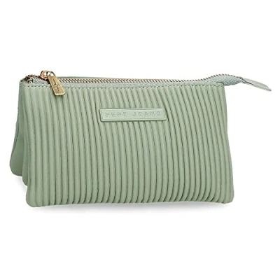 Image de Pepe Jeans Aurora Portefeuille Trois Compartiments Vert 17,5x9,5x2 cm Cuir Synthétique