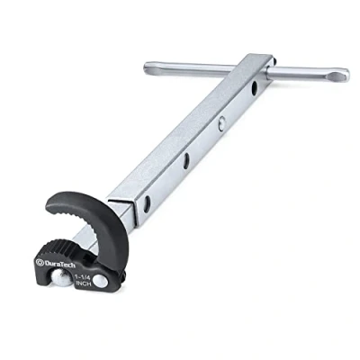 Image de DURATECH clé de lavabo, capacité mâchoire réglable 10 mm à 32 mm, avec poignée extensible 250 430 d&#039;évier pour espace restreint