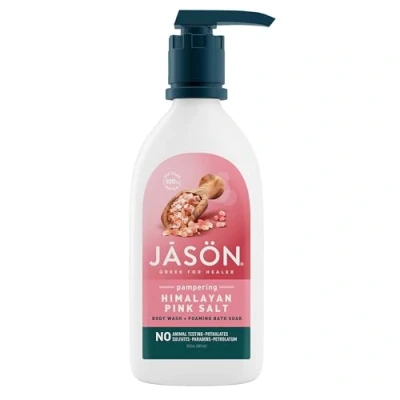 Image de Jason Natural, 2 in 1 Body Wash + Foaming Bath &amp; Bath, Pampering Himalayan Pink Salt, 30 fl oz (887 ml)