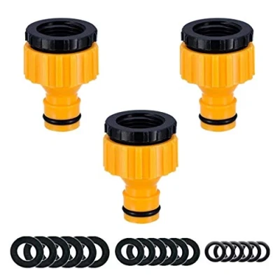 Image de YAAVAAW Lot de 3 Connecteurs Robinet Tuyau D&#039;arrosage Raccord Connecteur Fileté ABS; Pour Adaptateur 2 en 1 3/4 Pouce et 1/2