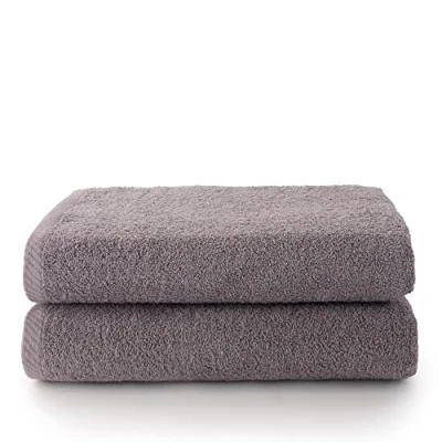 Image de Top Towel Plus Lot de 2 Grandes Serviettes Bain Douche Serviette 100 x 150 cm Gris