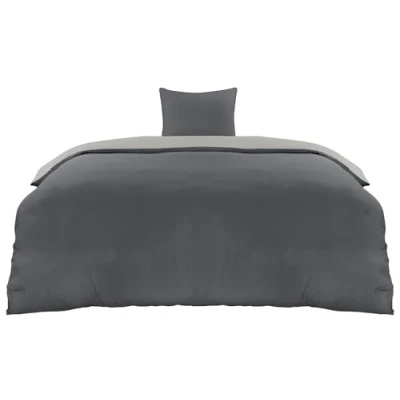 Image de Utopia Bedding Housse de Couette 1 Personne 135x200 cm avec Taie d&#039;oreiller 80x80 (Gris Foncé/Gris Clair) Parure lit Ensembles Housses en Microfibre brossée Douce