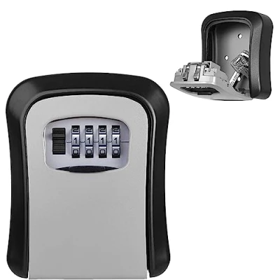 Image de SANLION Boite a Clef Securisee, Clefs Sécurisée Exterieur, à Clé Murale de avec Code 4 Chiffres, Key Safe Combination Lock Les clés de, pour L&#039;école Garage Domicile Airbnb