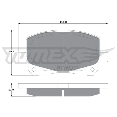Image de TOMEX brakes TX 16 11 Jeu de plaquettes frein Essieu avant non préparé pour indicateur d&#039;usure TOYOTA: Previa / Estima II