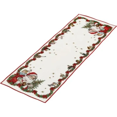 Image de Villeroy &amp; Boch Toy’s Fantasy Chemin de Table Gobelin XL, 49 x 143 cm, avec Motif Père Noël en Coton et Polyester, Multicolore, Grand, Lavable Machine