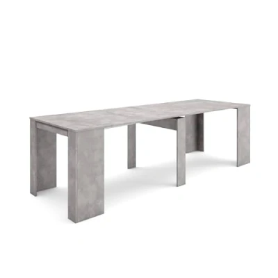 Image de Skraut Home Table Console Extensible Meuble 260 pour 12 Personnes à Manger Style Moderne Ciment