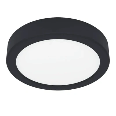 Image de Eglo Plafonnier LED Fueva 6, lampe de plafond rond, éclairage bureau, luminaire en saillie plastique noir et blanc, blanc chaud froid, φ 16,5 cm