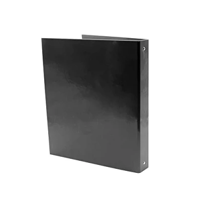 Image de Alevar Classeur à anneaux A4 en carton recouvert brillant, 4 diamètre 30 mm, couleur noire